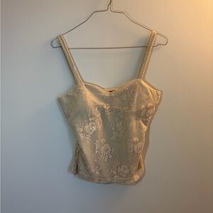 Vintage Elegant Cream Lace Women's Top